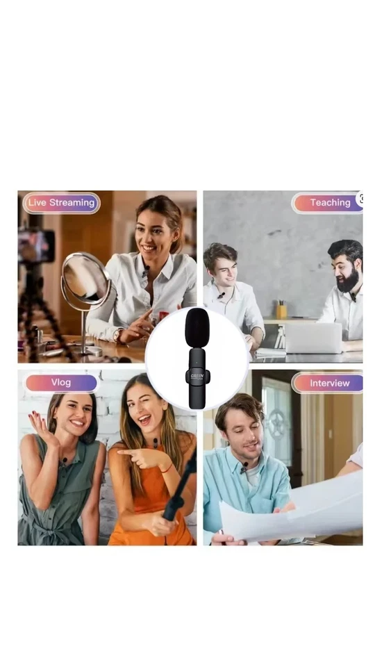 Bluetooth Wireless Mikrofon Mini Ansteckmikrofon Handy-Live-Stream - Bild 2 von 4