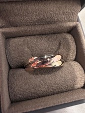 9ct Tri Colour Gold Russian Wedding Ring (Size Q 1/2) 4.5 grams