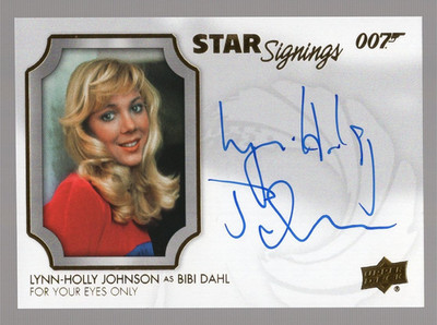 LYNN-HOLLY JOHNSON BIBI DAHL 2020 UPPER DECK JAMES BOND VILLAINS HENCHMEN AUTO