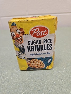 Post Sugar Rice Krinkles Individual Cereal Box, Clown,  Empty Box