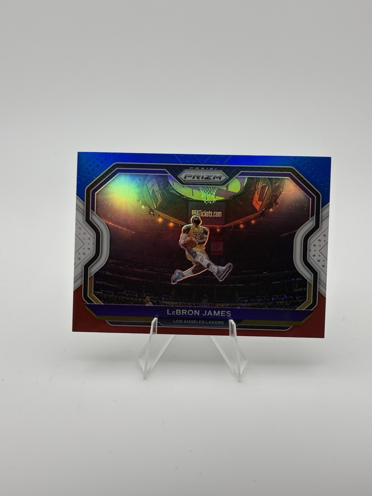 2020-21 Panini Prizm Lebron James Red White Blue Prizm #1 Kobe Tribute Dunk