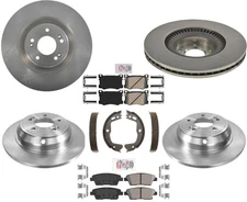 Front & Rear Rotors & Brake Pads Hardware Fits Hyundai Genesis 3.8L 4Door 15-16