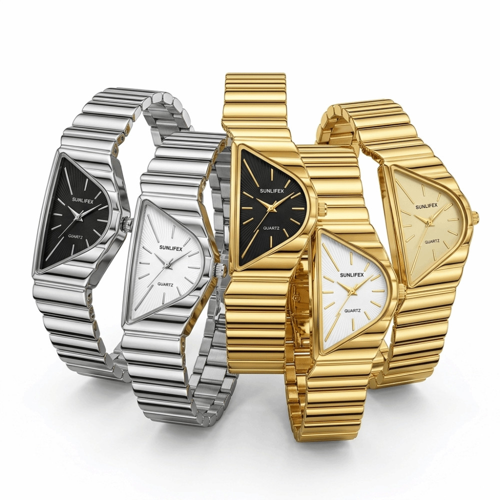 Half-Moon Dial Niche Women's Watch Irregular Quartz Watch  Daily Use