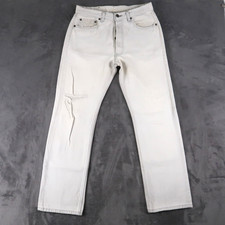 Vintage 90s Levis 501 34x30 31x29 Jeans Straight Denim Light Gray Mens USA