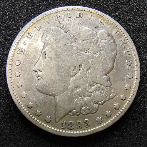 1893 Morgan Silver Dollar $1 - Philadelphia Mint - Semi Key Date -  VG Details