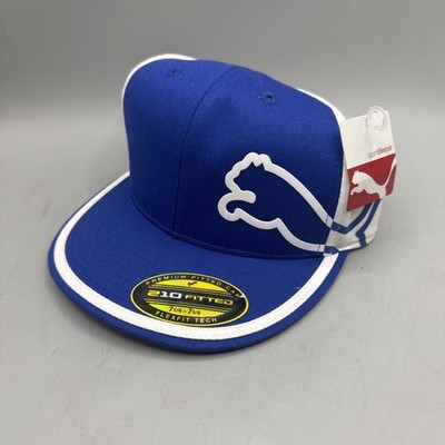 RARE PUMA mens Ricky Fowler AJ Monoline Golf Hat Fitted 7 1/4-7 5/8  Blue-White
