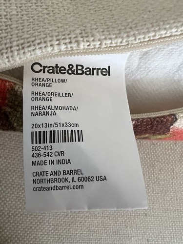 Crate and Barrel Autumn Themed Throw Pillows (2) 20”x13” - Picture 5 of 7