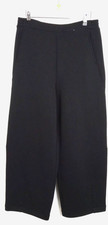 M S Women's Black Wide Leg Casual Pull On Trousers Size 12 Short Fit New