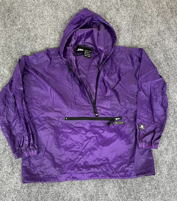 Helly Hansen  Men s  Purple Nylon Hooded Pullover Rain Windbreaker Jacket Size M