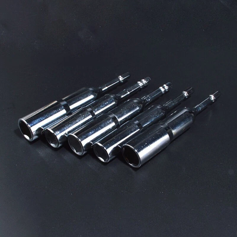 Deep Nut Driver Socket Impact Drill Bits 1/4" Hex Shank 65mm Deep 8-24 mm Metric - Image 3 of 4