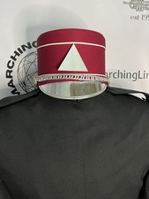 Burgundy and Silver Shako Marching Band Hat Size Medium - Authentic
