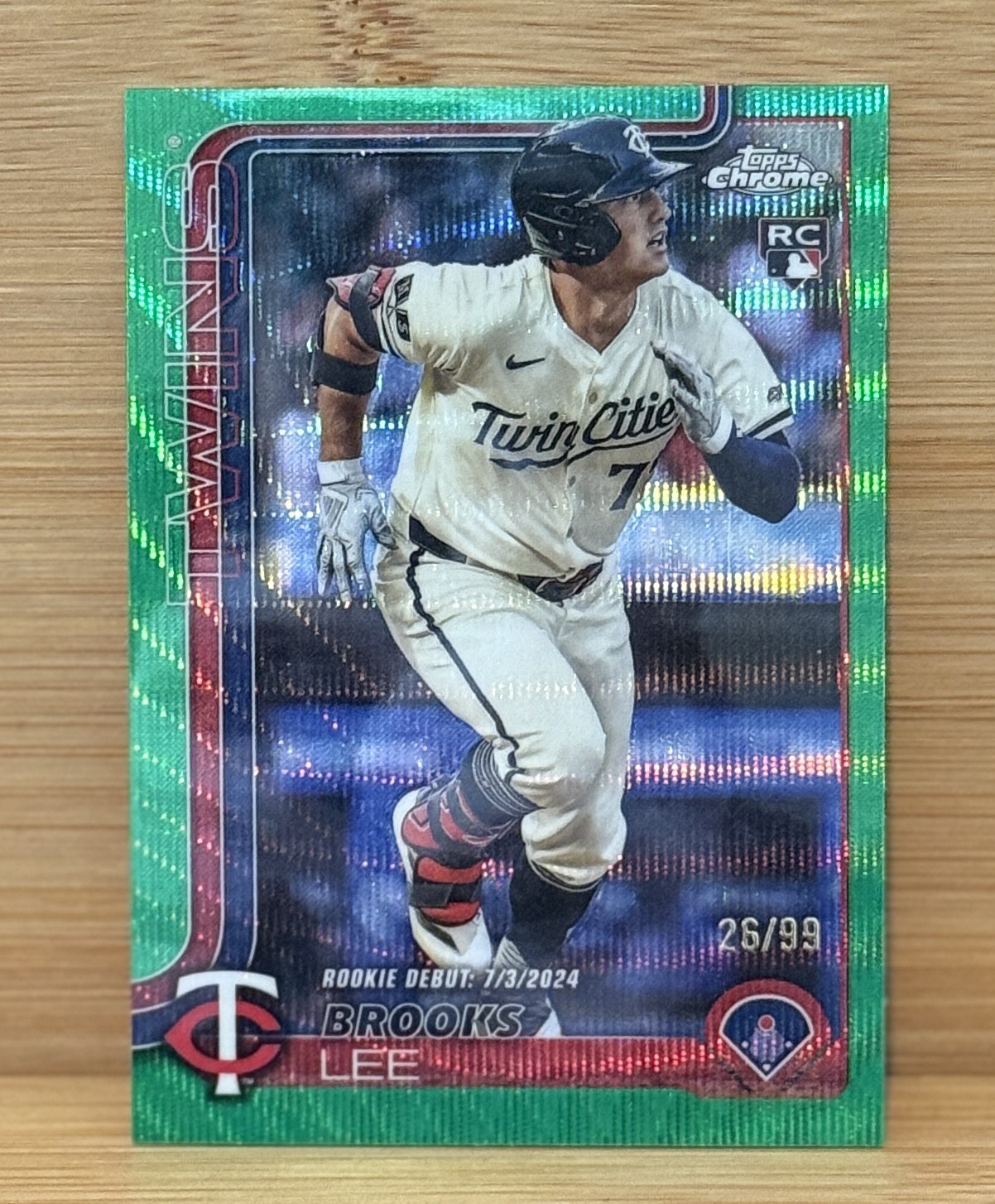 2025 Topps Chrome Update Series Rookie Debut Brooks Lee #USC6 Green Wave /99