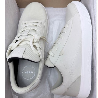 Vessi Soho Mens 10 Waterproof White Low Top Sneakers Dyma  display picture 3