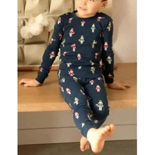 NWT Nordstrom Petit Lem Nutcracker Print PJ Set in Navy Size Toddler 3