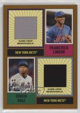 2025 Topps Heritage Gold /50 Francisco Lindor Edwin Diaz #DPMCR-LD tw0