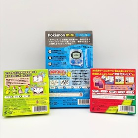 Pokemon Mini Wooper Blue Handheld System Boxed w/ Pokemon Party Pinball Tetris