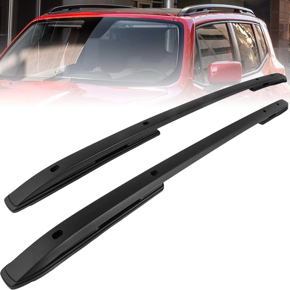 Новый черный алюминиевый багажник на крышу с поперечными штангами для Jeep Renegade 2015-2023 - Изображение 2 из 4