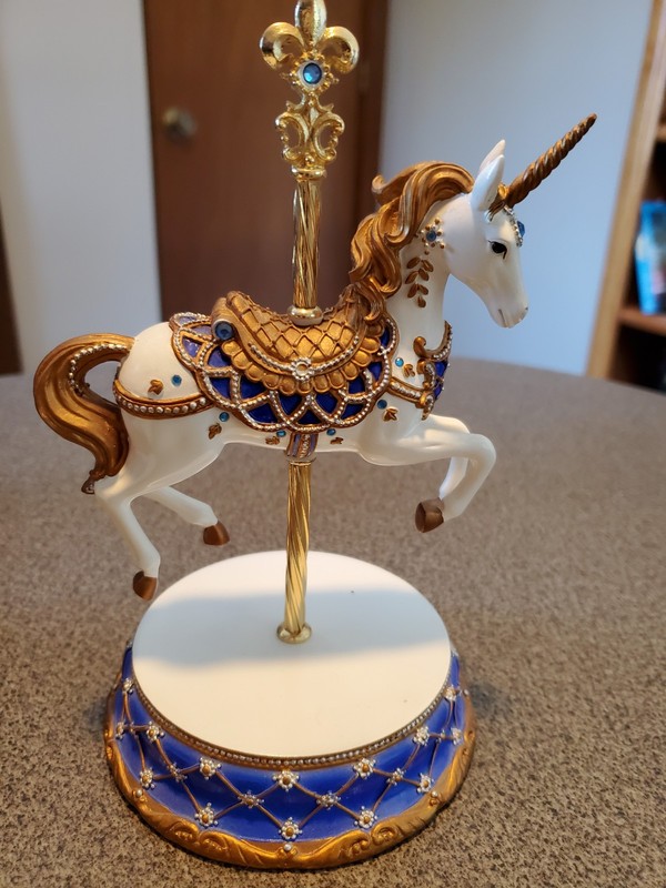 Hamilton Collection Sapphire Prancer Carousel Unicorn 2004 - Price Reduced!