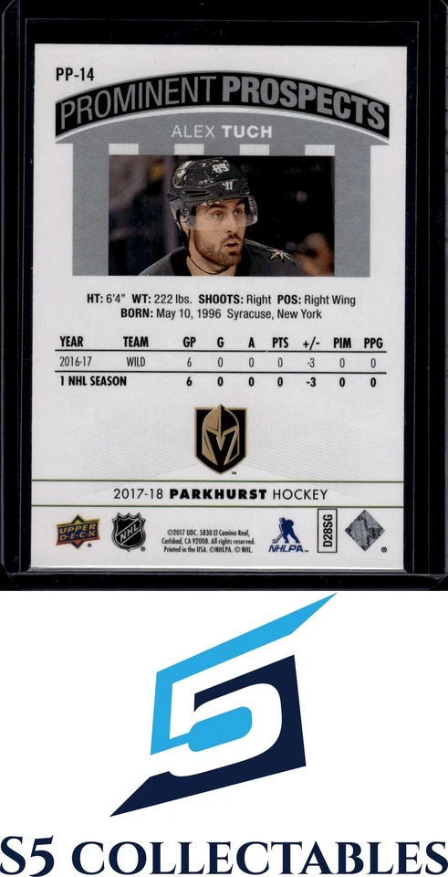 2017-18 Parkhurst #PP-14 Alex Tuch Prominent Prospects - Image 2 of 2