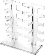 2 Row Sunglasses Rack Holder Glasses Display Stand Transparent