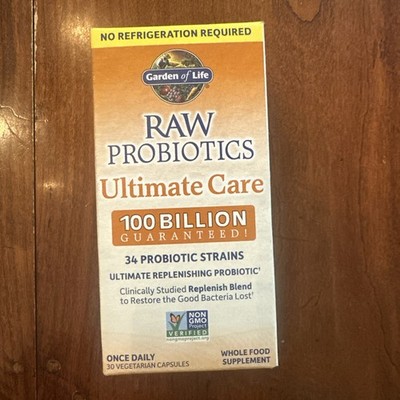 NEW UNOPENEGarden of Life Raw Probiotics Ultimate Care 100 B 30 Veg Caps, 9/2026
