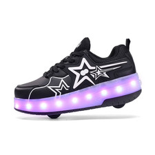 KOFUBOKE Roller Skate Shoes for Kids Boys Girls Rechargeable Wheels Sneakers