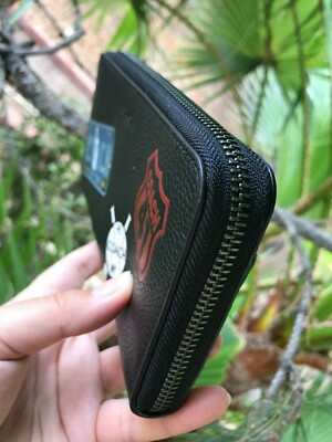 Coach Black Long New Men's Patches Us NY 41 Baseball Leather Phone