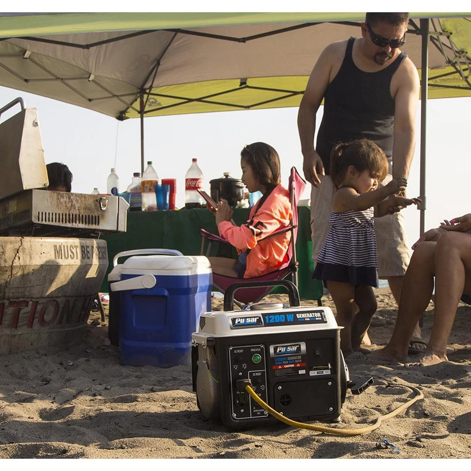 Pulsar 1200-Watt Quiet Portable Gas Powered Generator Home RV Camping Tailgating - Image 4 of 4