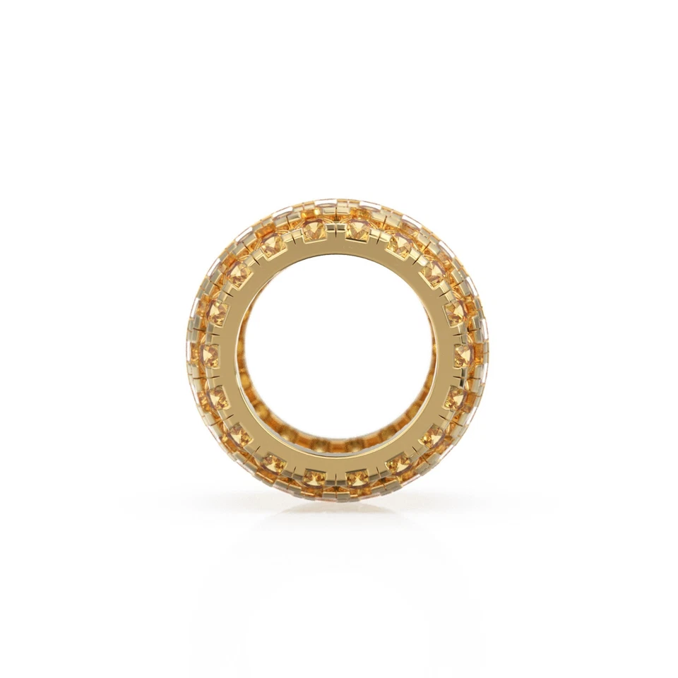 14K Large Solid Italian Gold Citrine Rondels Bead Spacer Enhancer Charm Finding - Image 3 of 4