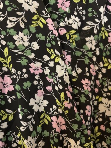 New NWT Vince Camuto Floral Smocked Ruffle Wrap Dress Yellow/White Size XL - Picture 4 of 5