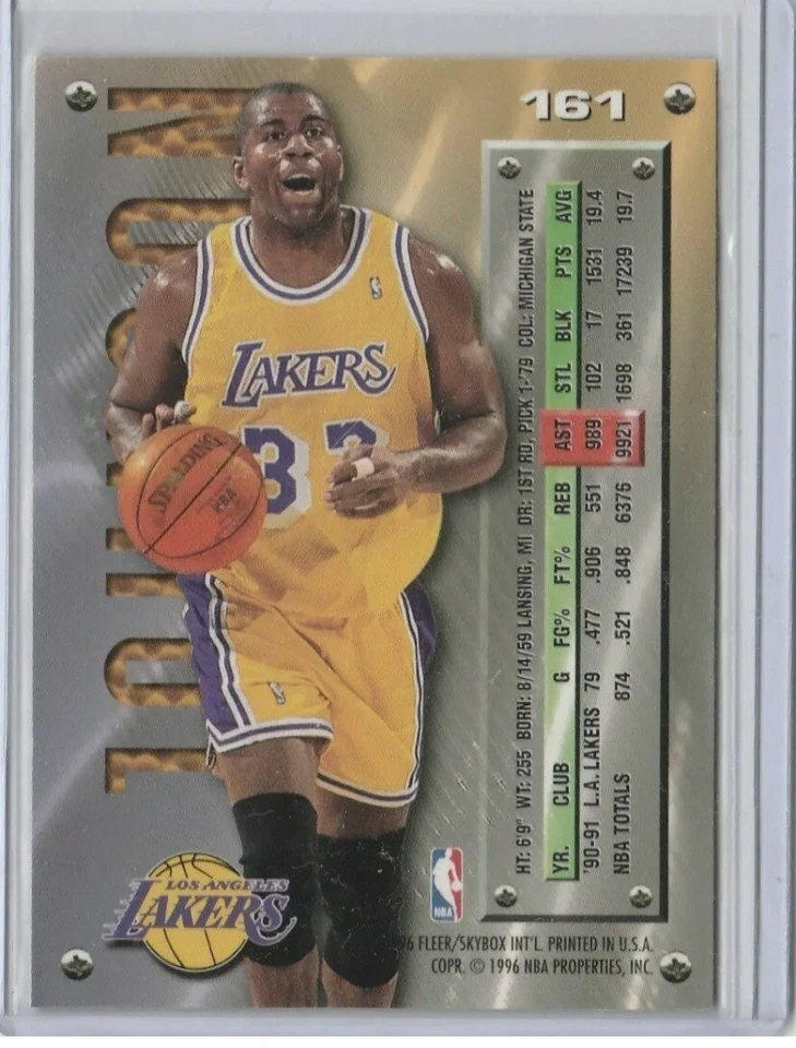 1996 Fleer Metal Magic Johnson card $$Rare SP Lakers - Image 2 of 2