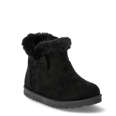 Infant Girls CUTE Lined Faux Suede Boots w/ Bow (Size 3) BRAND NEW W TAGS