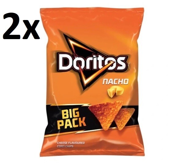 2 x Doritos Nacho Corn Chips Cheese Flavour Nachos Big Pack Snacks