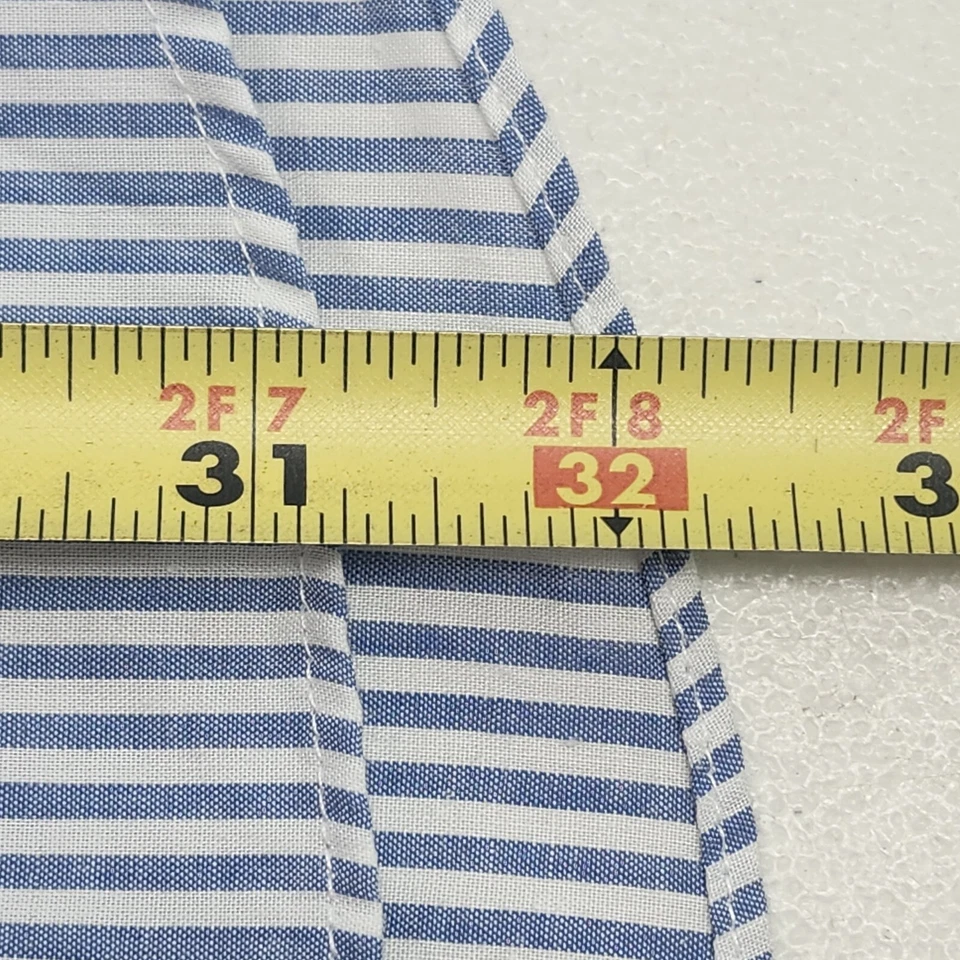 Camisa de vestir Puritan para hombre talla XL azul a rayas manga larga con botones  Foto 3 de 4