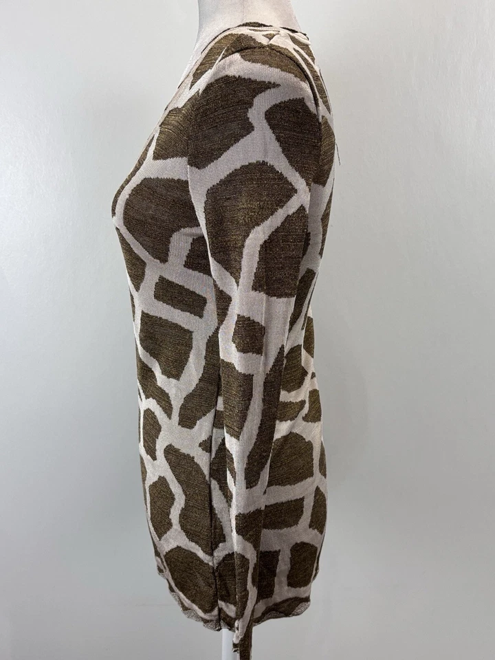 Emmanuel Ungaro Fine Knit Sweater Sz 40 US 6 Women’s Animal Giraffe Print Italy - Image 2 of 4