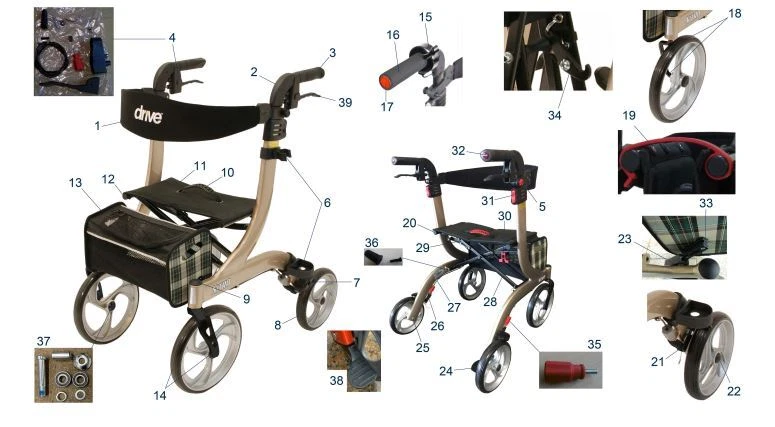 Drive Medical Rollator Nitro / Nitro Twist Ersatzteile