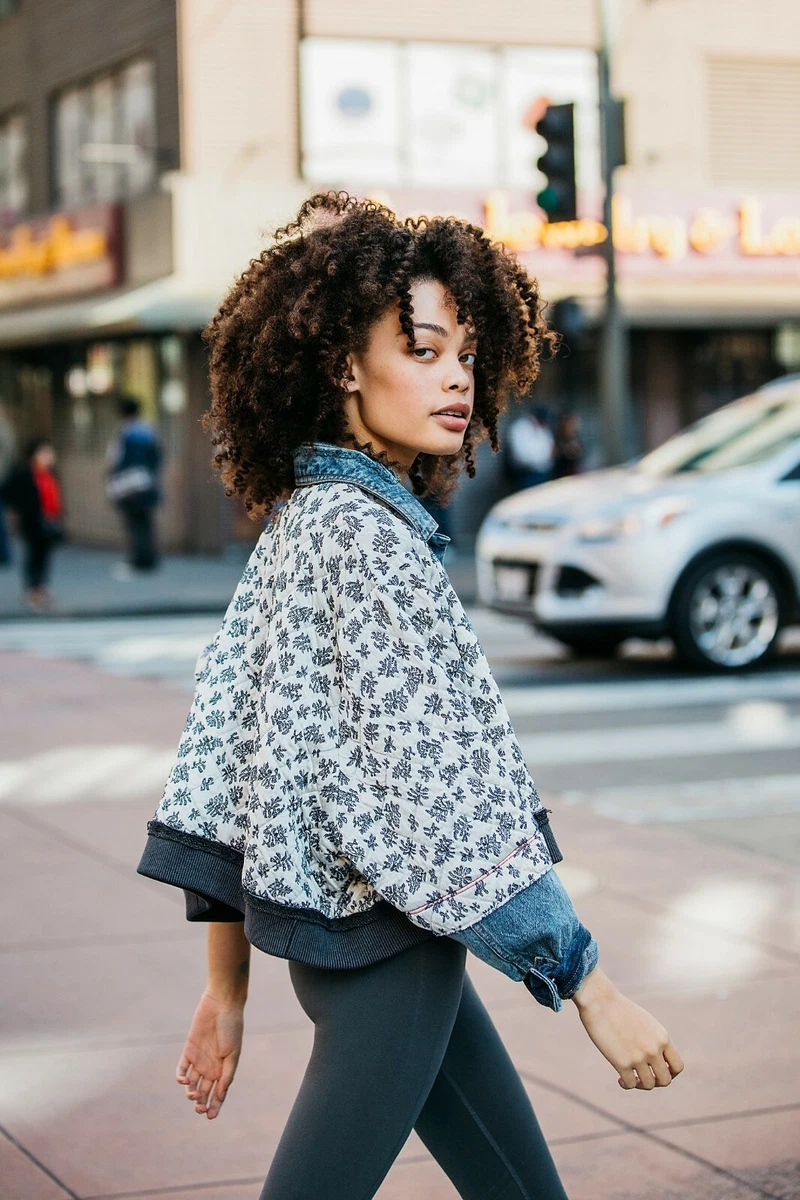 Free people distressed denim jacket cheap