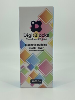 DigitBlocks Translucent Edition Magnetic Building Block Tower 48 Pieces - NEW