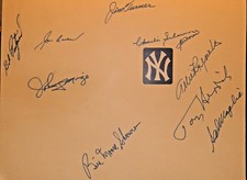 1950'S NEW YORK YANKEES 11X14 SIGNED POSTER W/10 AUTO'S MIZE SKOWRON MAGLIE + 