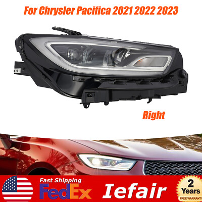 Front LED Headlight Head Lamp Passenger For Chrysler Pacifica 2021 2022 2023 RH