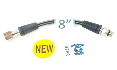 Braided Scuba Dive 8'' 20cm High Pressure HP Hose SPG Gauge, Oceanic Transmitter