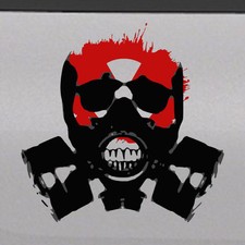Bio-hazard Skull Zombie Mask Tailgate Hood Window Decal Vehicle Truck Car Vinyl