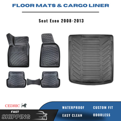 Car Floor  Mats & Trunk Cargo Liner for Seat Exeo 2008-2013 Sedan TPE FULL Set