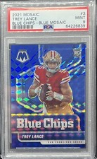 Trey Lance Rookie 2021 Mosaic Blue Chips Prizm #/99 PSA 9 49ers POP 3 RC