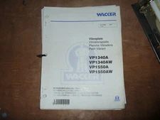 Wacker VP1340A Vibroplate Compactor Operator Maintenance Parts Catalog Manual