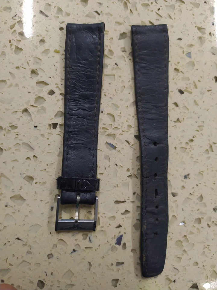 Correa/correa Longines 16 mm con hebilla 16 mm correa de reloj negra - 16 mm usada Foto 2 de 4