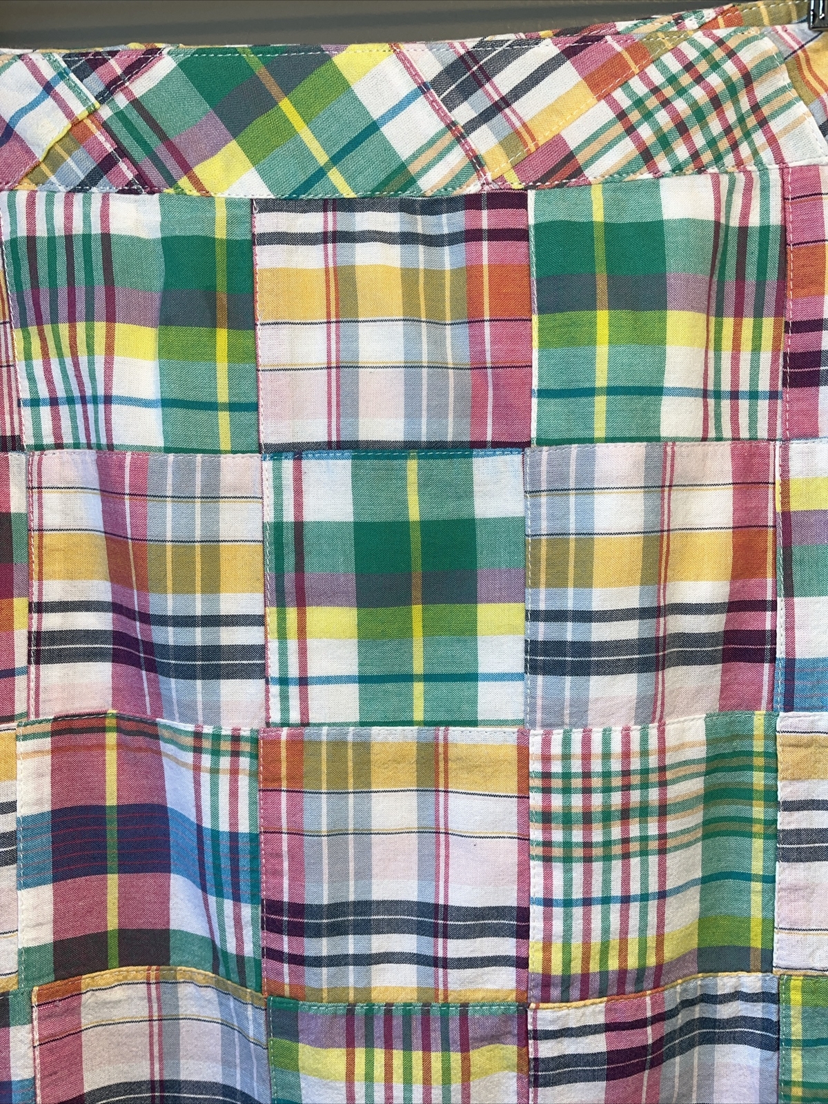 TALBOTS Madras Plaid Cotton Patchwork Lined Skirt… - image 5