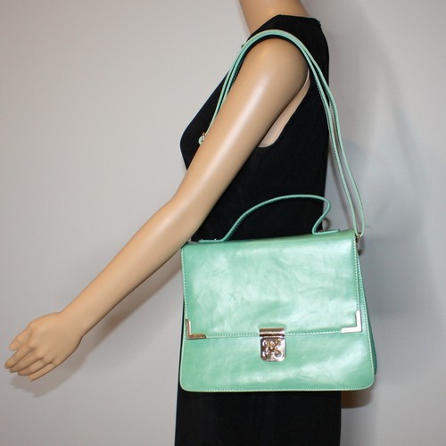 Handbag Heaven Lauren Ladylike Satchel Bag Purse in Mint Green NWOT MSRP $89 - 第 6/7 張圖片
