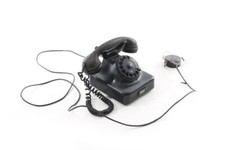 altes Telefon Bakelit W38 Vintage Wählscheibentelefon schwarz