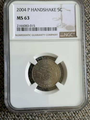 2004-P 🇺🇸Jefferson Nickel Handshake, NGC MS63,